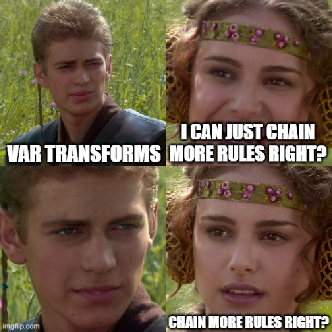 Anakin Padme Meme about variable transforms